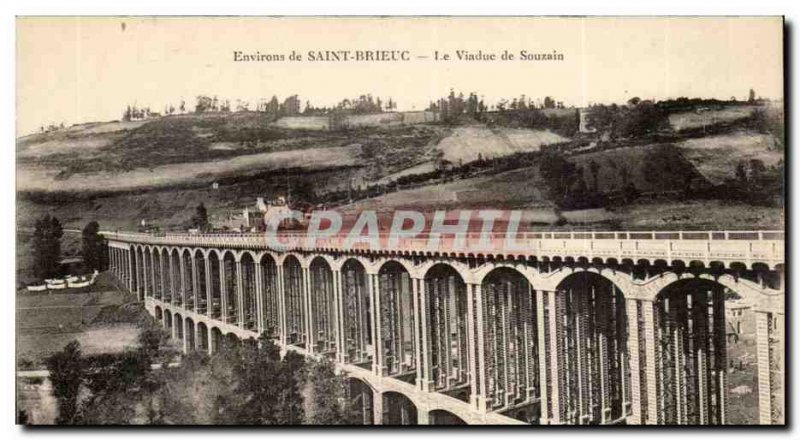 Around Saint Brieuc Legue Old Postcard The Viaduct Souzain