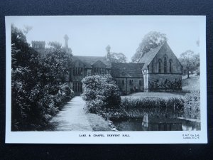 Derbyshire DERWENT HALL Lake & Chapel - Demolished 1944 - c1938 RP Postcard