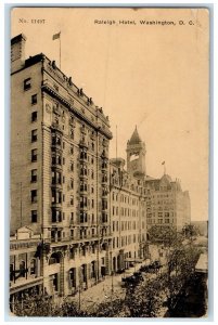 c1910's Raleigh Hotel Exterior Roadside Scene Washington DC Unposted Postcard
