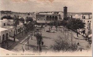 Tunisia Tunis Place EL-Halfaouine Vintage Postcard C156