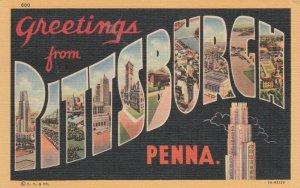 Greetings From Pittsburgh Penna. Large Letter Greetings