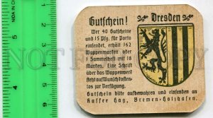 428099 GERMANY DRESDEN Vintage folding Voucher ADVERTISING coffee card