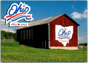 VINTAGE CONTINENTAL SIZE POSTCARD STATE OF OHIO BICENTENNIAL 1803-2003