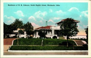Residence of H B Johnson in Chickasha OK Oklahoma UNP  WB Postcard  P8