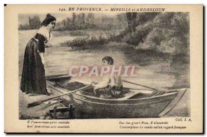 Old Postcard En Provence Mireille and Andreloun Folklore