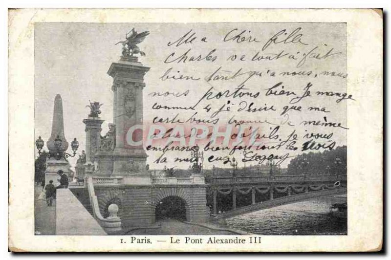 Postcard Old Paris Pont Alexandre III