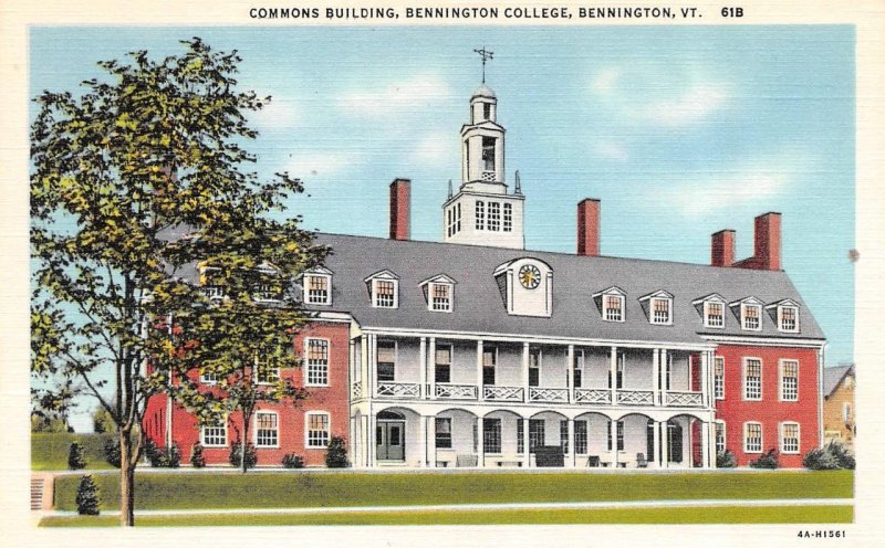 Bennington, Vermont VT    BENNINGTON COLLEGE Commons Building  ca1940's Postcard