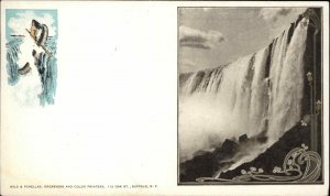 Niagara Falls New York NY Topless Woman in Canoe Waterfall c1910 Postcard