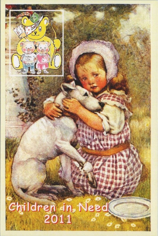 Children Postcard - BBC Children in Need 2011 - Girl With Dog RR17356