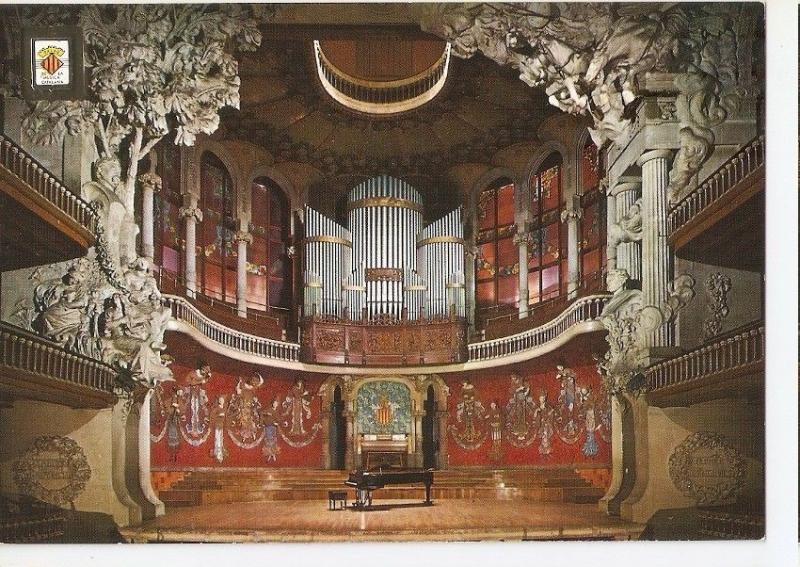 Postal (PostCard) 045812 : Vista general del hemiciclo. Palau de la Musica...