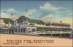 West Haven CT Wilcox's Pier NICE LINEN Postcard