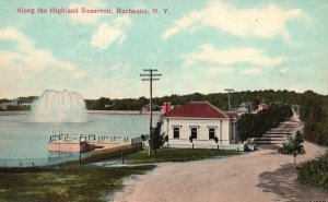 Vintage Postcard 1909 Along The Highland Reservoir Roadway Rochester New York NY