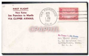 Letter USA 1st Flight San Francisco Manila Philippines April 21, 1937