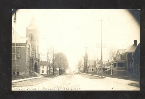 RPPC GARRETTSVILLE OHIO DOWNTOWN STREET SCENE VINTAGE REAL PHOTO POSTCARD