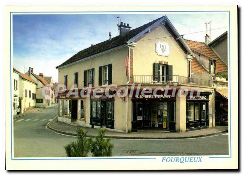 Postcard Modern Semi Fourqueux Le Brittany bar tobacco newspapers lotto