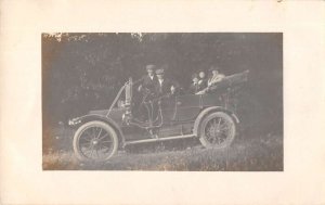 People in Automobile Real Photo Vintage Postcard AA20085