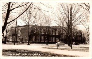 Real Photo Postcard High School in Lakeview, Michigan