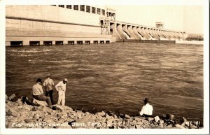 RPPC Men Fishing at Pickwick Dam, TN Vintage Postcard K23