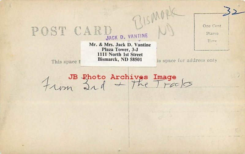 Depot, North Dakota, Bismarck, RPPC, Northern Pacific Railroad Station, Photo