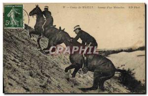 Old Postcard Militaria Camp of Mailly Assault d & # 39un nipple Horse