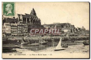 Old Postcard Le Treport The Port Maree Bass Boat