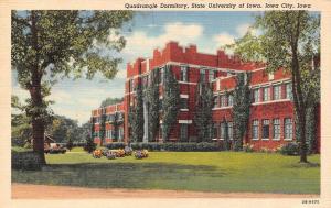 IA, Iowa    STATE UNIVERSITY OF IOWA~Quadrangle Dormitory    1951 Postcard