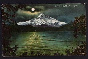 Oregon Mt. Hood with Moon over Lake Pub by Edw. H. Mitchell ~ DB