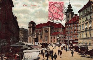 WIEN VIENNA AUSTRIA~FREIUNG-PUBLIC SQUARE~1911 POSTCARD