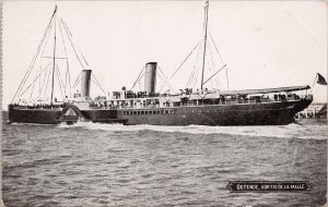 Ostende Sortie De La Malle Ship Steamship Unused Litho Postcard H29