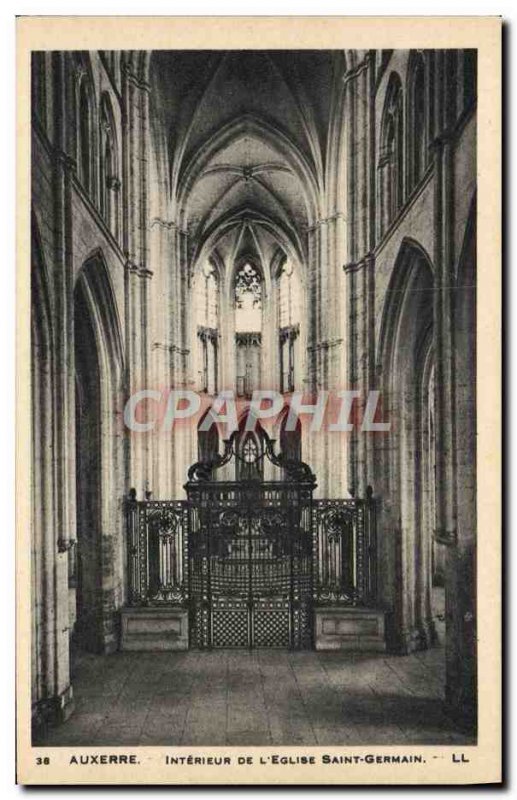 Old Postcard Auxerre Interior De L & # 39Eglise Saint Germain