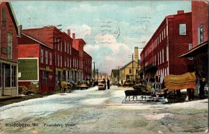 View on Friendship Street, Waldoboro ME c1907 Vintage Postcard R58