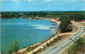 Lake Nipissing Hwy 11 Callander Ontario Canada Postcard UNP VTG Plastichrome 