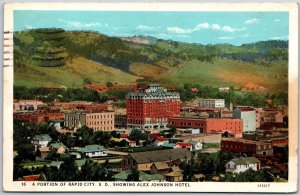 1930 Portion Of Rapid City South Dakota SD Alex Johnson Hotel Posted Postcard