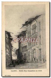 Old Postcard Cluny Petite Rue Dauphine in 1838