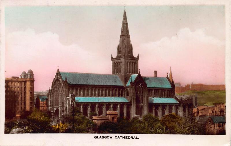 Glasgow Cathedral, Glasgow, Scotland, color real photo postcard unused