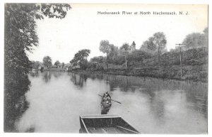 Hackensack River at North Hackensack, New Jersey Postcard, Mailed 1908, Canoe