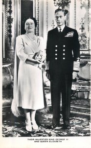 British Royalty Postcard King George VI and Queen Elizabeth