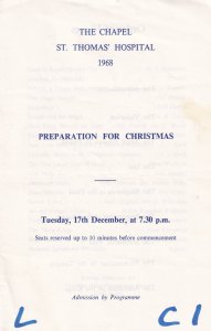 Reading Hospital Convalescent Home 1968 Xmas Charity Theatre Programme