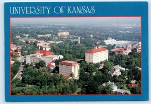 LAWRENCE, KS ~ Aerial View UNIVERSITY OF KANSAS Mount Oread 1988 ~4x6 Postcard