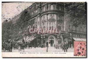 Old Postcard From Paris Theathe Vaudeville and Bd Italians