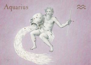 Aquarius Zodiac by Queen Elizabeth II Military Guards Famous Painter Postcard