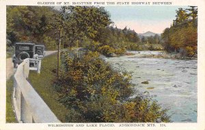 State Highway Cars Wilmington & Lake Placid Adirondacks New York 1920s postcard