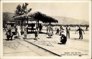 TUCSON ARIZONA AZ Desert Willow Ranch SHUFFLEBOARD Vintage RPPC