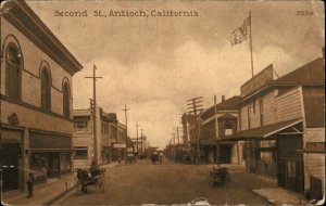 Antioch California CA Second Street Scene c1910 Vintage Postcard