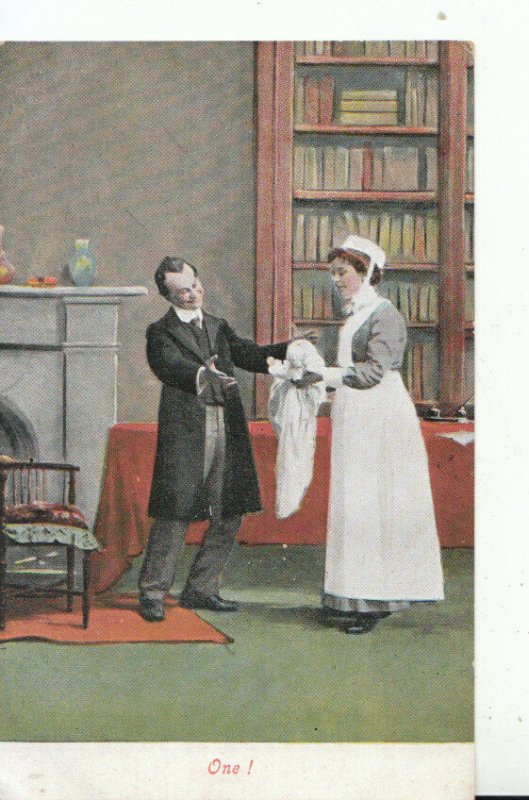 Humour Postcard -Father / Baby and Maid - Ref 16239A