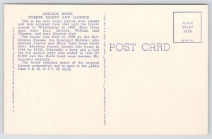 Springfield Illinois~Abraham Lincoln House Interior~Front Parlor~Linen Postcard