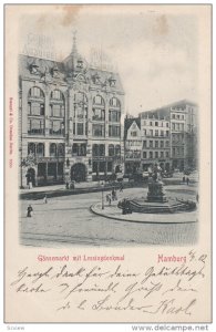 HAMBURG, Germany, PU-1912; Gansemarkt Mit Lessingdenkmal