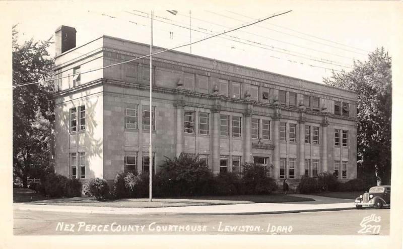 Lewiston Idaho Nez Perce Court House Real Photo Antique Postcard K9246