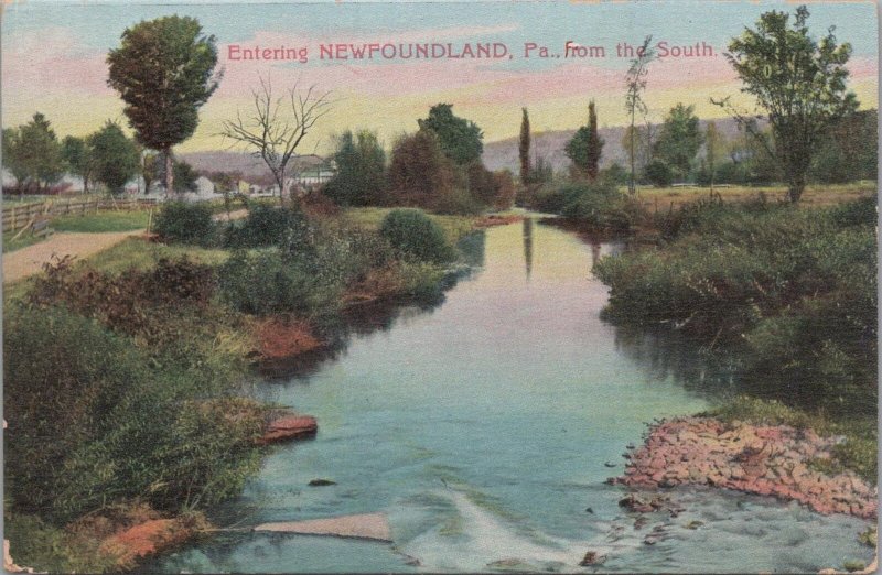 Postcard Entering Newfoundland PA From the South