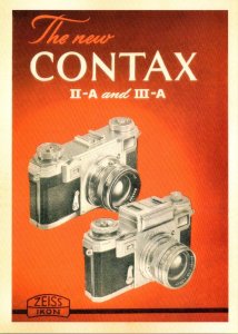 Advertising Contax II-A and III-A Zeiss Ikon Cameras